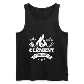 Clément barbecue Cadeau Humour personnalilé - Débardeur bio Premium Homme - noir - Devant - AI Model Male 178 light (178cm)