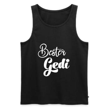 Bester Gedi sein Patenonkel fragen Taufe - Männer Premium Bio Tank Top - Schwarz - Vorne - Michal (187cm)