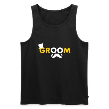 Groom - Débardeur bio Premium Homme - noir - Devant - AI Model Male 178 light (178cm)