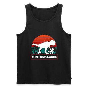 Tonton Dinosaurus Cadeau Futur Tonton - Débardeur bio Premium Homme - noir - Devant - Michal (187cm)
