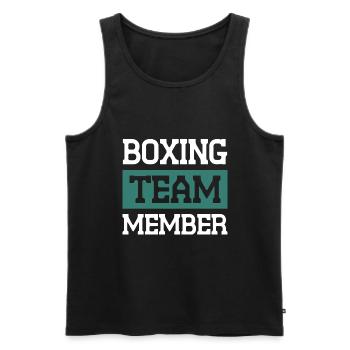 Boxing Team - Men's Premium Organic Tank Top - black - Front - Michal (187cm)