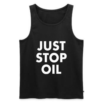 Just stop oil - Débardeur bio Premium Homme - noir - Devant - Michal (187cm)