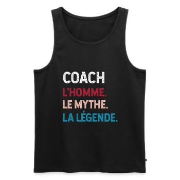 Le Coach Le Meilleur Du Monde - Débardeur bio Premium Homme - noir - Devant - Michal (187cm)
