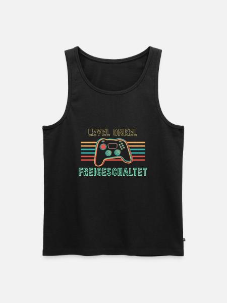 Onkel Level freigeschaltet - Männer Premium Bio Tank Top - Schwarz