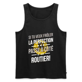 Routier - La perfection - Débardeur bio Premium Homme - noir - Devant - Michal (187cm)
