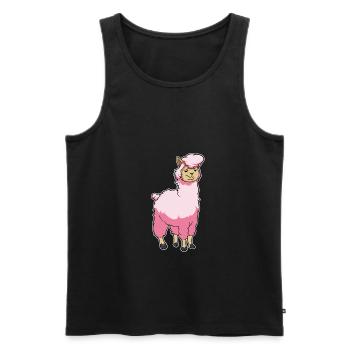 Sweet Alpaca T-Shirt Gift For Alpaca Lover - Men's Premium Organic Tank Top - black - Front - Michal (187cm)