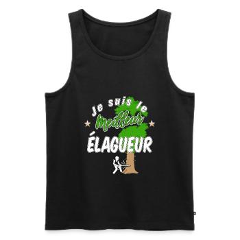 Meilleur élagueur - Débardeur bio Premium Homme - noir - Devant - AI Model Male 178 light (178cm)