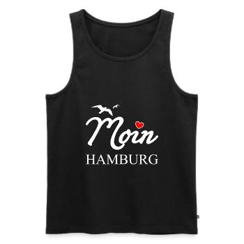 Moin Hamburg - Männer Premium Bio Tank Top - Schwarz - Vorne - Michal (187cm)