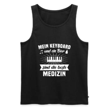 Keyboard Musiker Keyboarder Bier Geschenk - Männer Premium Bio Tank Top - Schwarz - Vorne - Michal (187cm)