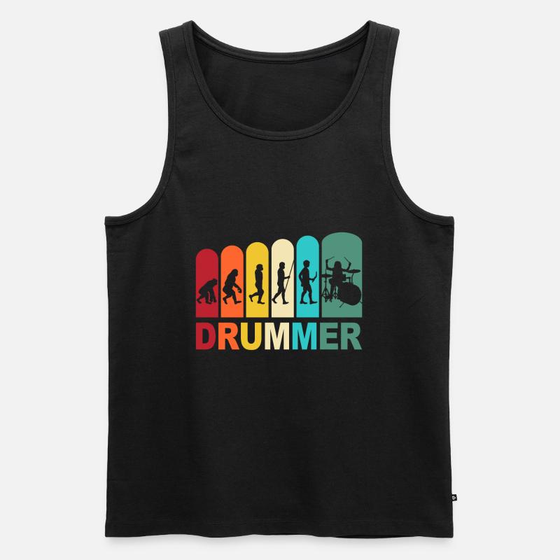 Drummer Evolution Schlagzeuger Schlagzeug Drums - Männer Premium Bio Tank Top - Schwarz
