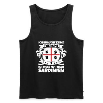 Sardinien Flagge Sardische Fahne Keine Therapie - Männer Premium Bio Tank Top - Schwarz - Vorne - AI Model Male 178 light (178cm)