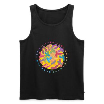 Pride at the Beach - Men's Premium Organic Tank Top - black - Front - AI Model Male 178 light (178cm)