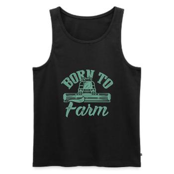 born to farm - Men's Premium Organic Tank Top - black - Front - AI Model Male 178 light (178cm)