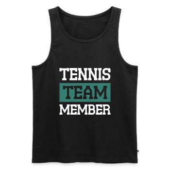 Équipe de tennis - Débardeur bio Premium Homme - noir - Devant - AI Model Male 178 light (178cm)