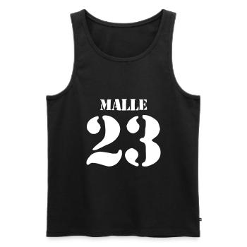 Malle 23 - Men's Premium Organic Tank Top - black - Front - Michal (187cm)