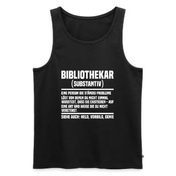Bibliothekar - Männer Premium Bio Tank Top - Schwarz - Vorne - Michal (187cm)