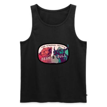 The eternal battle Stockmarket Bear and Bull - Männer Premium Bio Tank Top - Schwarz - Vorne - Michal (187cm)