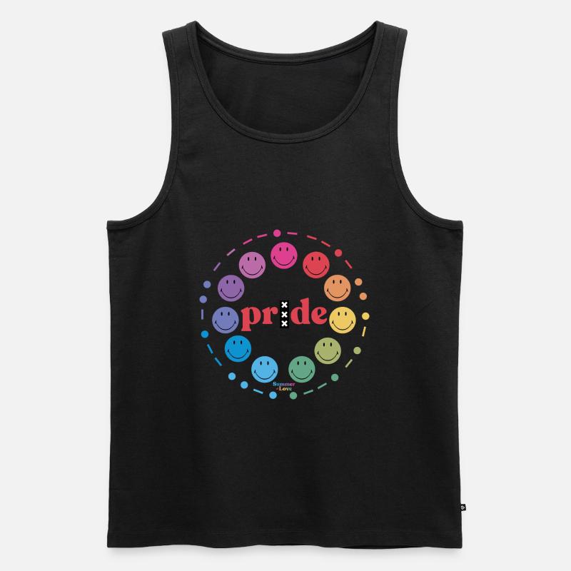 Pride Amsterdam - Männer Premium Bio Tank Top - Schwarz