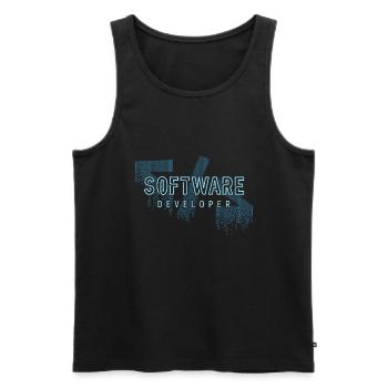 Software Entwickler - Job & Arbeit - Männer Premium Bio Tank Top - Schwarz - Vorne - Michal (187cm)