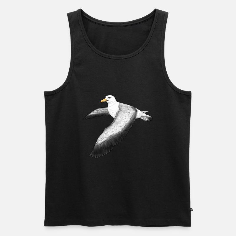 Albatross fliegend - Männer Premium Bio Tank Top - Schwarz