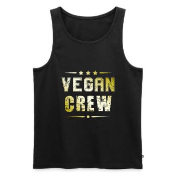 Vegan Crew - Men's Premium Organic Tank Top - black - Front - Michal (187cm)