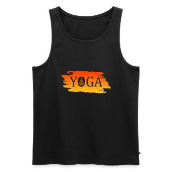 Yoga - Männer Premium Bio Tank Top - Schwarz - Vorne - Michal (187cm)