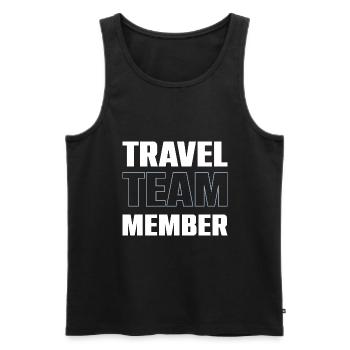 Travel Team - Männer Premium Bio Tank Top - Schwarz - Vorne - Michal (187cm)