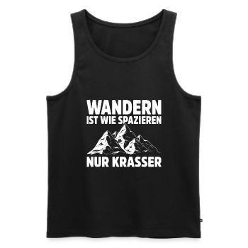 Wandern Geschenk Für Wanderer Berge Trekking - Männer Premium Bio Tank Top - Schwarz - Vorne - Michal (187cm)