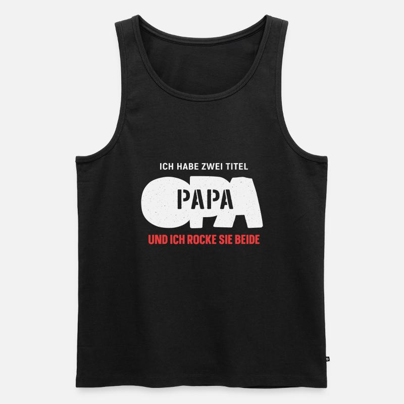 Bester Opa & Papa - Männer Premium Bio Tank Top - Schwarz