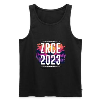 Zrce 2023 - Men's Premium Organic Tank Top - black - Front - AI Model Male 178 light (178cm)