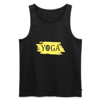 Yoga - Männer Premium Bio Tank Top - Schwarz - Vorne - Michal (187cm)