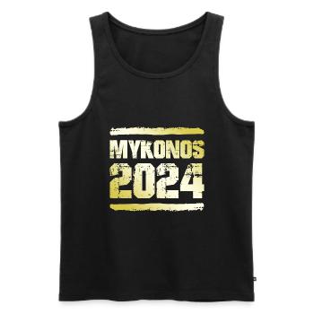 Mykonos 2024 Médaille d’or - Débardeur bio Premium Homme - noir - Devant - Michal (187cm)