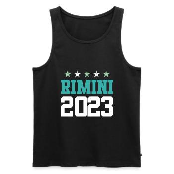 Rimini 2023 - Débardeur bio Premium Homme - noir - Devant - AI Model Male 178 light (178cm)