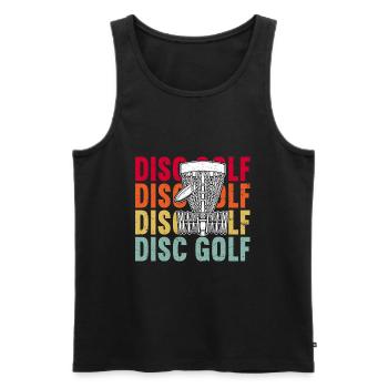 Disc Golf - Men's Premium Organic Tank Top - black - Front - Michal (187cm)