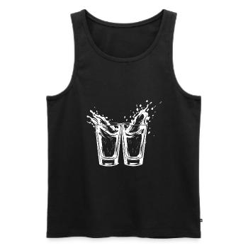 Verre à tequila - Débardeur bio Premium Homme - noir - Devant - AI Model Male 178 light (178cm)