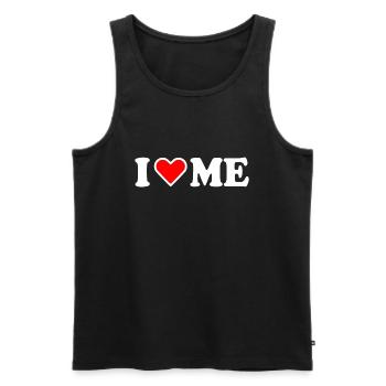 I love me - Männer Premium Bio Tank Top - Schwarz - Vorne - Michal (187cm)