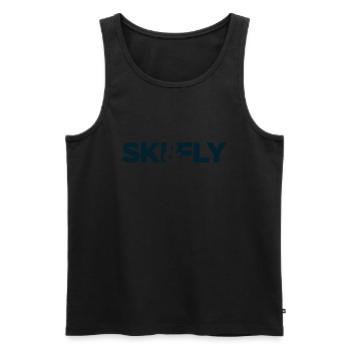 SKI&FLY bleu foncé - Débardeur bio Premium Homme - noir - Devant - Michal (187cm)