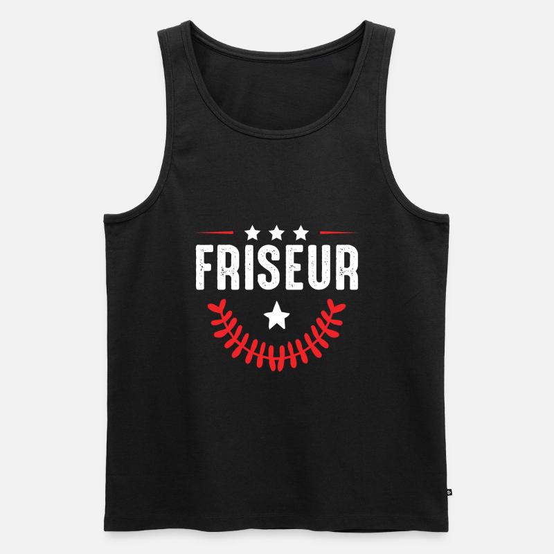 Friseur Beruf - Männer Premium Bio Tank Top - Schwarz