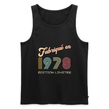 Fabriqué en 1978 vintage Cadeau Homme - Débardeur bio Premium Homme - noir - Devant - Michal (187cm)