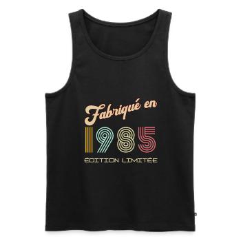 Anniversaire Fabriqué en 1985 vintage - Débardeur bio Premium Homme - noir - Devant - Michal (187cm)