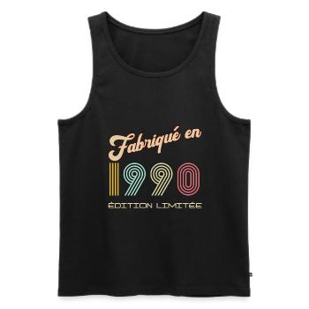 Anniversaire Homme Fabriqué en 1990 vintage - Débardeur bio Premium Homme - noir - Devant - Michal (187cm)