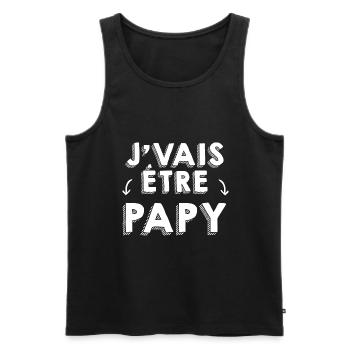 Je vais etre papy Annonce Naissance Grand Père - Débardeur bio Premium Homme - noir - Devant - Michal (187cm)