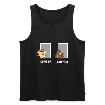 Koffein Koffout - Lustiges Kaffee - Männer Premium Bio Tank Top - Schwarz - Vorne - Michal (187cm)