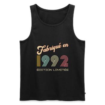 Fabriqué en 1992 vintage Anniversaire Homme - Débardeur bio Premium Homme - noir - Devant - Michal (187cm)