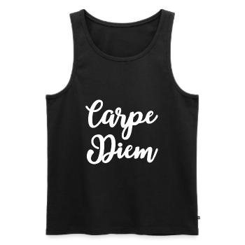 Carpe Diem Latein Nutze den Tag - Männer Premium Bio Tank Top - Schwarz - Vorne - AI Model Male 178 light (178cm)