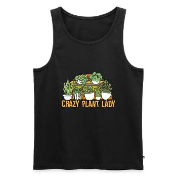 Crazy Plant Lady - Pflanzen - Männer Premium Bio Tank Top - Schwarz - Vorne - Michal (187cm)