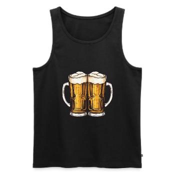 Beer Mug Beer Toast - Men's Premium Organic Tank Top - black - Front - AI Model Male 178 light (178cm)