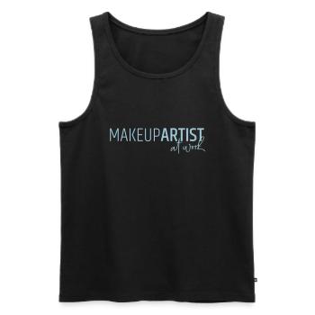 Maquilleuse au travail - Débardeur bio Premium Homme - noir - Devant - AI Model Male 178 light (178cm)