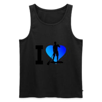 Standup Paddle Damen Standup Paddling Herren - Männer Premium Bio Tank Top - Schwarz - Vorne - AI Model Male 178 light (178cm)
