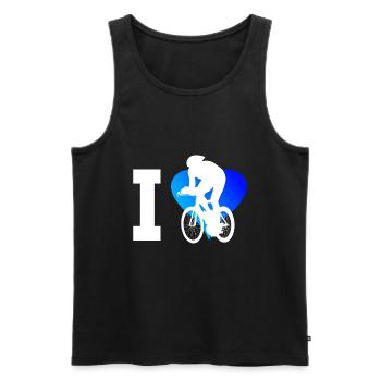 Vélo de route hommes Vélo de route femmes Cyclistes sur route - Débardeur bio Premium Homme - noir - Devant - Michal (187cm)